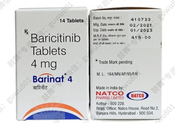 खरीदें Natco Baricitinib -Barinat 4mg*14 टैबलेट रियोमेटोइड आर्थराइटिस (आरए), एंकिलोसिंग स्पोन्डिलाइटिस (एएस), सोरायसिस, एटोपिक डर्मेटाइटिस, उपचार चरण के लिए उपयुक्त online manufacture