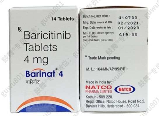 खरीदें NatcoBaricitinib -Barinat4mg*14 टैबलेट/ बोतल (बॉक्स) र्यूमेटोइड गठिया (आरए), (एएस), सोरायसिस, एटोपिक डर्मेटाइटिस, सिस्टमिक लुपस एरिथेमेटोसस, (यूसी), एलोपेसिया एरेटा online manufacture